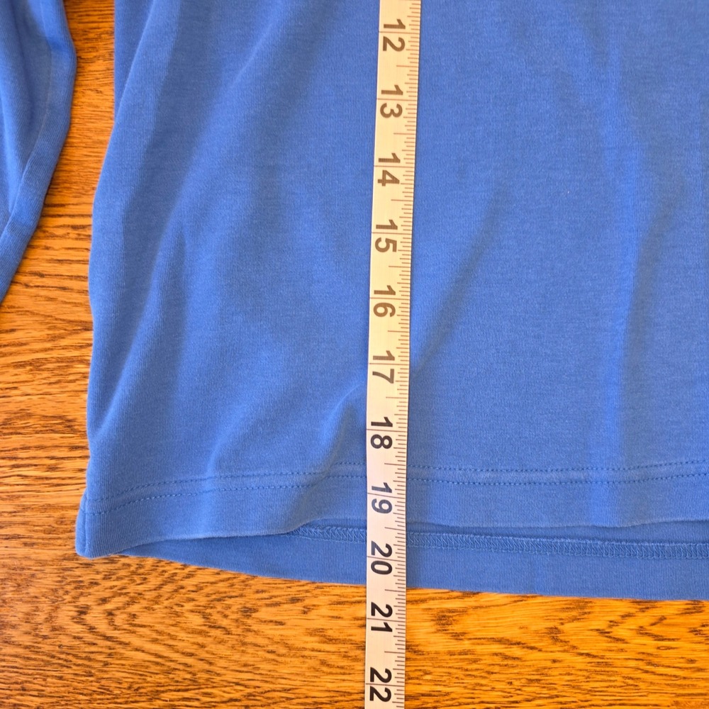 Kim‎ Rogers Petite Small Royal Blue V-Neck 3/4 Sleeve 100% Cotton Knit Top - Picture 6 of 12